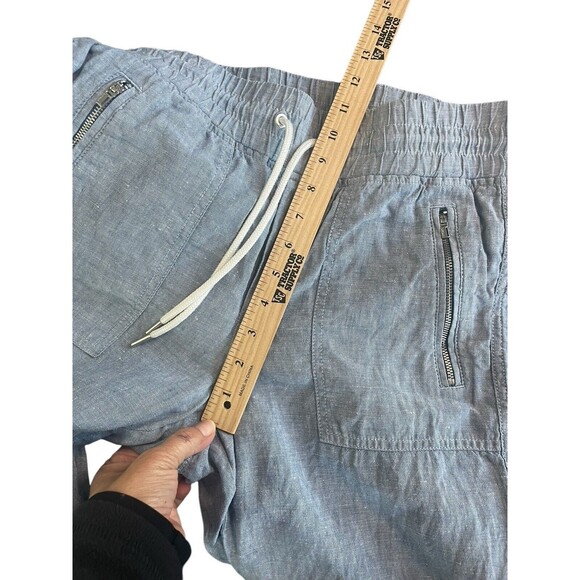 ATHLETA Women's Size 4 Light Blue Cabo 100% Linen Jogger Pants Drawstring Waist - Picture 11 of 13